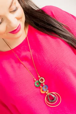 Damskie Włoski Amarantowa Bluzka z wisiorkiem GERTO