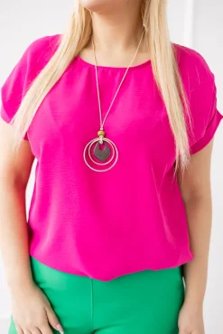 Damskie Włoski Amarantowa Bluzka z wisiorkiem FAIRY