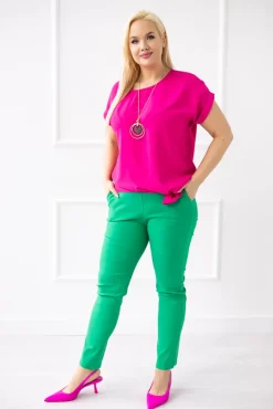 Damskie Włoski Amarantowa Bluzka z wisiorkiem FAIRY