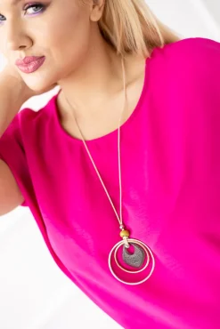 Damskie Włoski Amarantowa Bluzka z wisiorkiem FAIRY