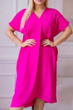 Włoski Amarantowa Sukienka NASTI