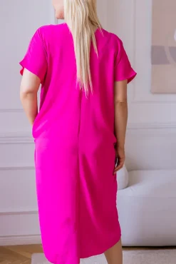 Włoski Amarantowa Sukienka NASTI