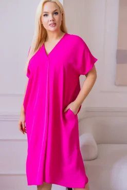 Włoski Amarantowa Sukienka NASTI