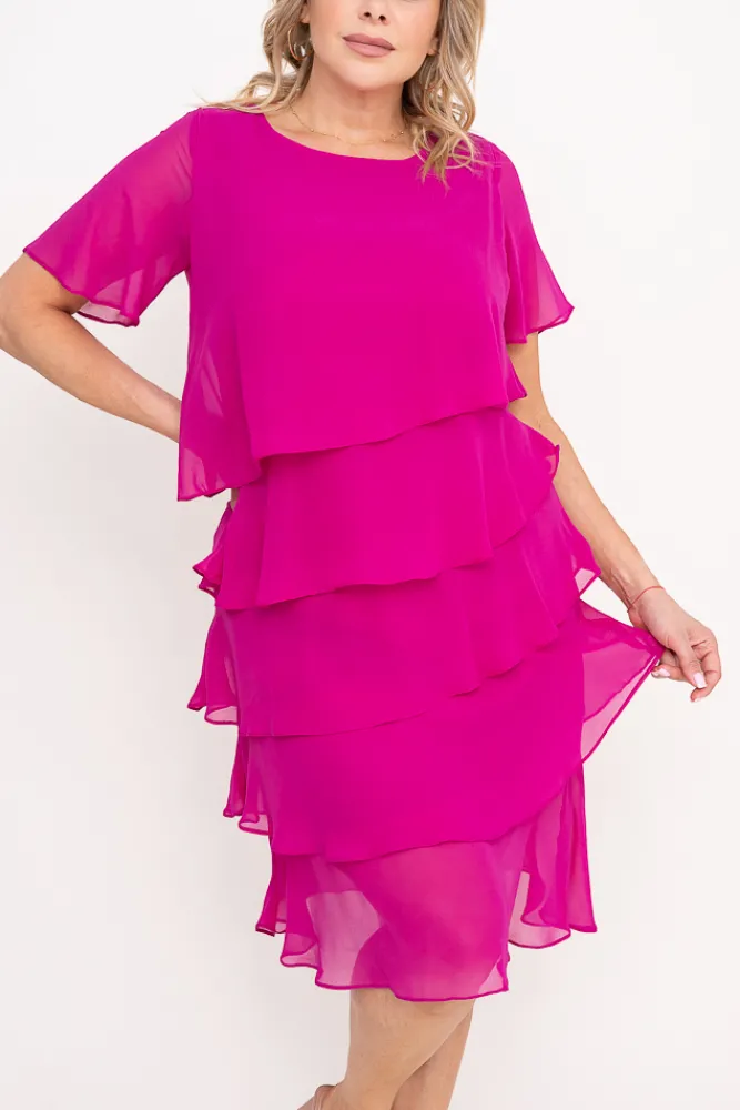 Polski Amarantowa Sukienka ORINA