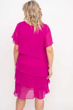 Polski Amarantowa Sukienka ORINA