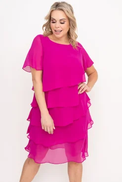 Polski Amarantowa Sukienka ORINA