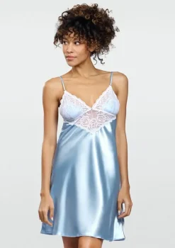 Polski Baby blue Halka satynowa LUNA