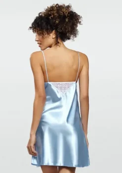 Polski Baby blue Halka satynowa LUNA