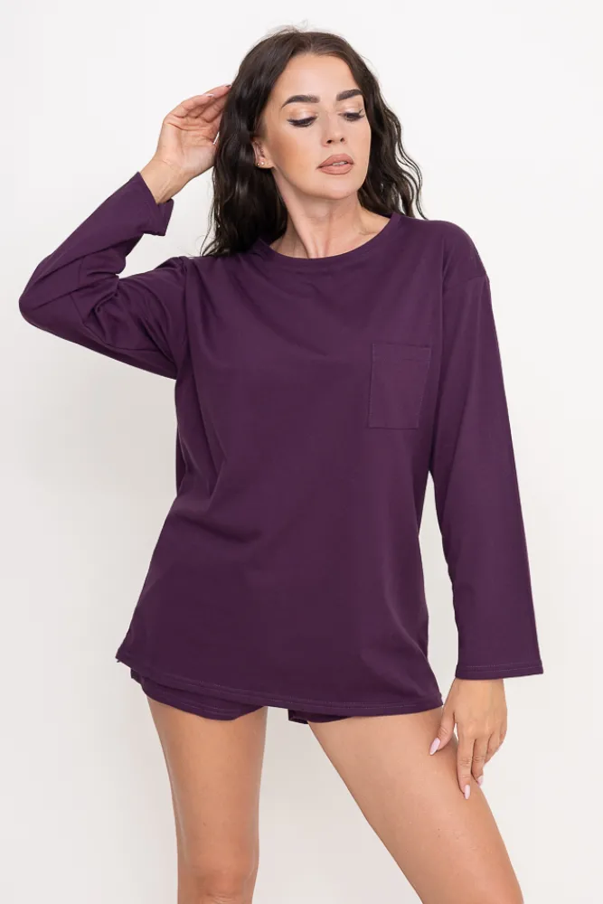 Polski Bakłażanowa Piżama z szortami LEKREZI