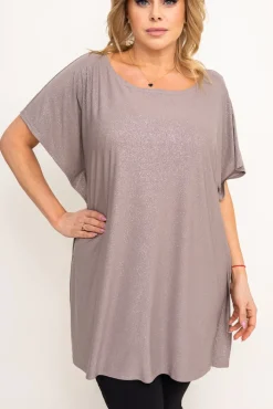 Damskie Polski Beżowa Bluzka brokatowa MALPEZA