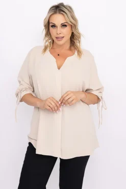 Damskie Polski Beżowa Bluzka CRYNO