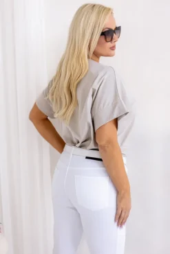 Damskie Włoski Beżowa Bluzka DESTIMI