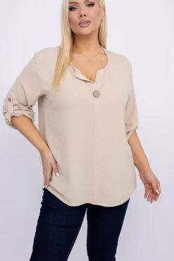 Damskie Włoski Beżowa Bluzka DUREMI