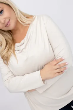 Damskie Włoski Beżowa Bluzka LANTIGRA