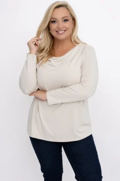 Damskie Włoski Beżowa Bluzka LANTIGRA