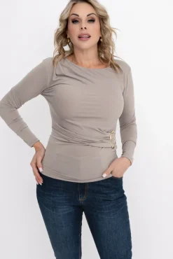 Damskie Włoski Beżowa Bluzka NEQTI