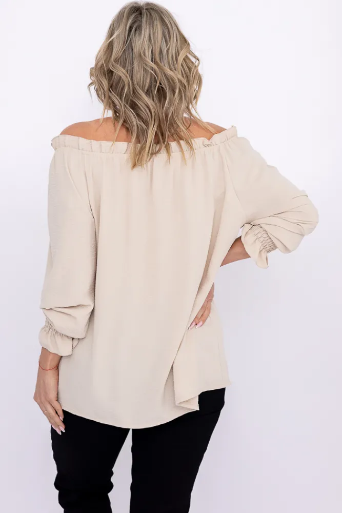 Damskie Włoski Beżowa Bluzka SEGAYO