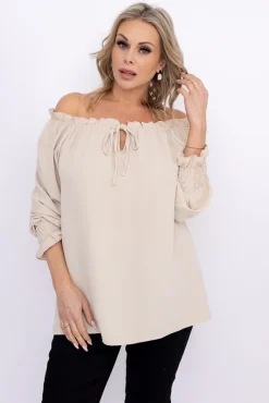 Damskie Włoski Beżowa Bluzka SEGAYO