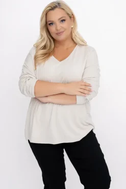 Damskie Włoski Beżowa Bluzka TIMERI