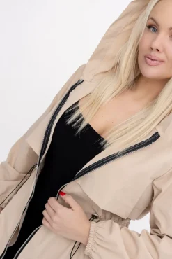 Damskie Włoski Beżowa Kurtka parka KORMI