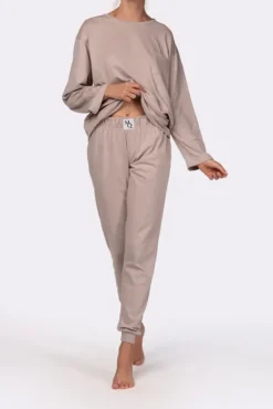 Polski Beżowa Piżama z długimi spodniami HEMENY