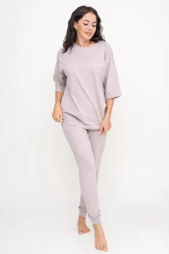 Polski Beżowa Piżama z długimi spodniami REVENTI