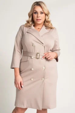 Polski Beżowa Sukienka żakietowa GANTIA