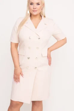 Polski Beżowa Sukienka żakietowa NUTRIXIA