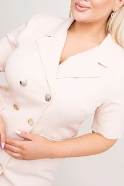 Polski Beżowa Sukienka żakietowa NUTRIXIA