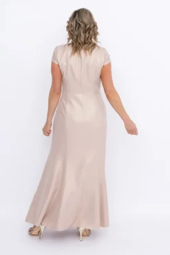 Polski Beżowa Sukienka błyszcząca ARIEL