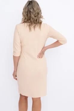 Polski Beżowa Sukienka MAGENTA