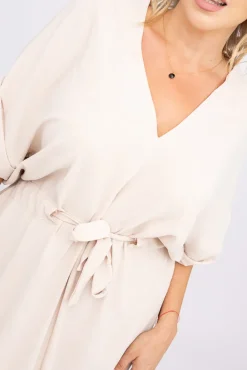 Polski Beżowa Sukienka MICHIGAN