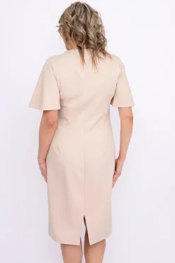 Polski Beżowa Sukienka PARMI