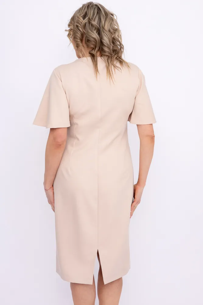 Polski Beżowa Sukienka PARMI