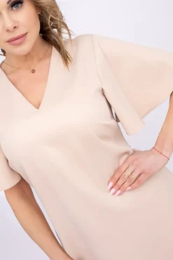 Polski Beżowa Sukienka PARMI