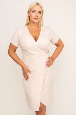 Polski Beżowa Sukienka PEIROSA