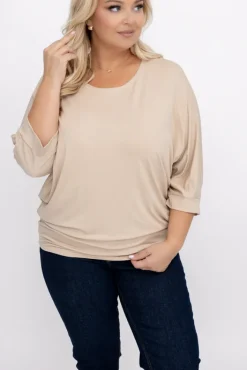 Damskie Polski Beżowa Tunika LUMINA