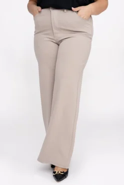 Damskie Włoski Beżowe Spodnie BENERDI