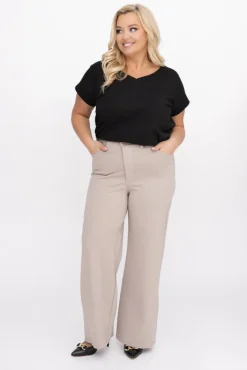 Damskie Włoski Beżowe Spodnie BENERDI