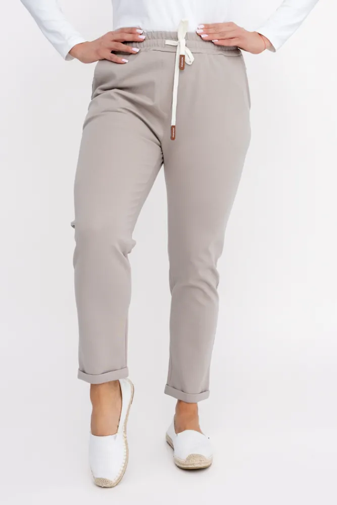 Damskie Włoski Beżowe Spodnie dresowe DAFNE