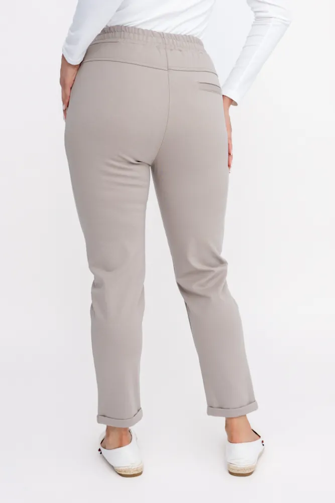 Damskie Włoski Beżowe Spodnie dresowe DAFNE