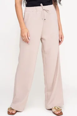 Damskie Polski Beżowe Spodnie lniane WAROSA