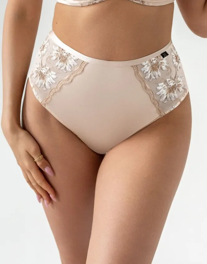 Polski Beżowe Stringi PURE Wysoki Stan