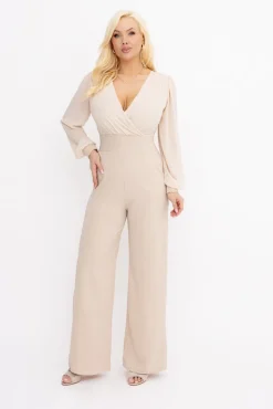 Damskie Włoski Kombinezon z prześwitującymi rękawami KOBERI