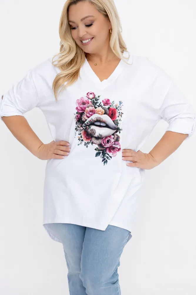 Damskie Włoski Biała Bluzka ASTORINA