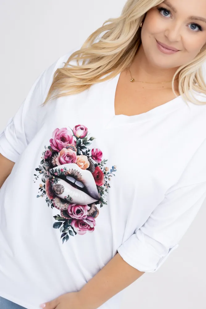 Damskie Włoski Biała Bluzka ASTORINA