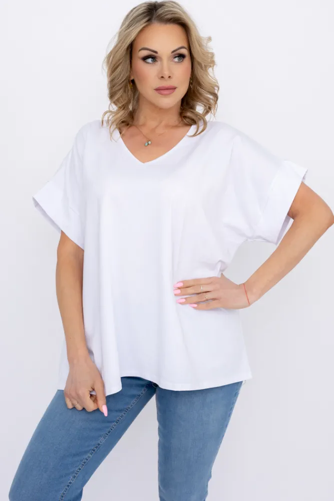 Damskie Włoski Biała Bluzka DESTIMI