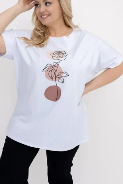 Damskie Włoski Biała Bluzka DOROSI Wzór 1