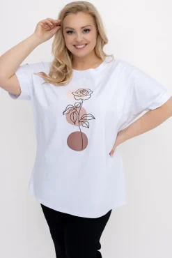 Damskie Włoski Biała Bluzka DOROSI Wzór 1