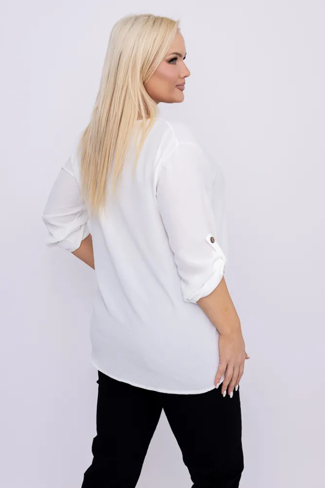 Damskie Włoski Biała Bluzka DUREMI